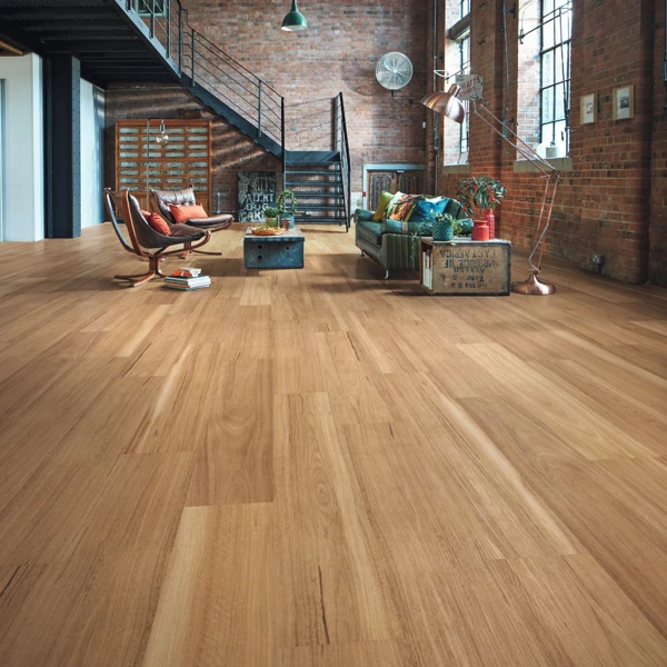 Rigid core flooring in large industrial style loft