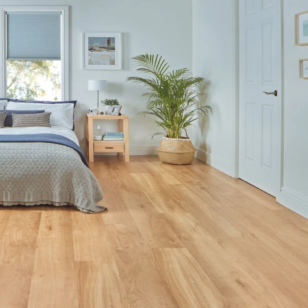 LVT flooring installed in bedroom
