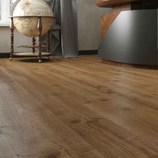 Natural wood-look SPC flooring Dubai with high-definition grain for commercial spaces.
