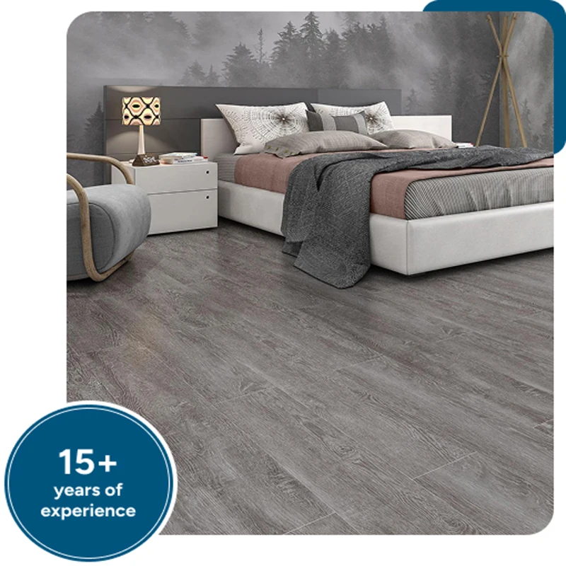 Premium wood-effect SPC flooring Dubai featuring a realistic matte finish.