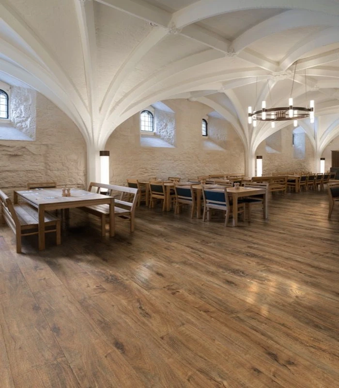 SPC Flooring Dubai installed in a classical restaurant