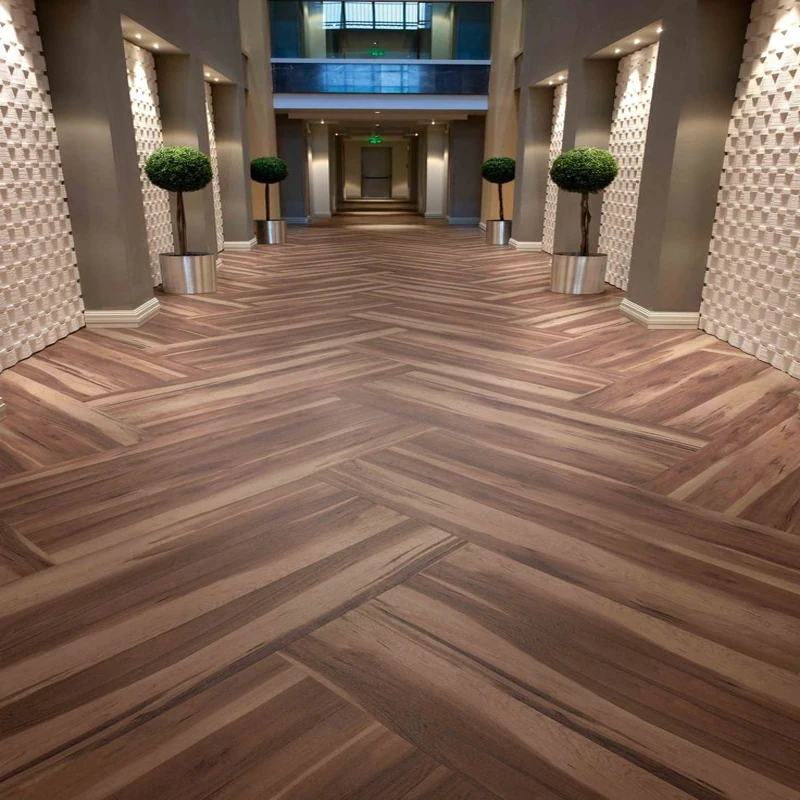 SPC flooring in a hotel corridor