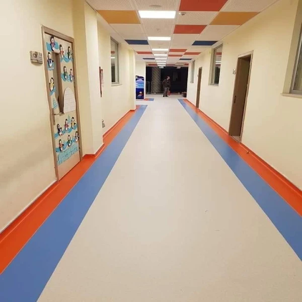 PVC sheet flooring in school